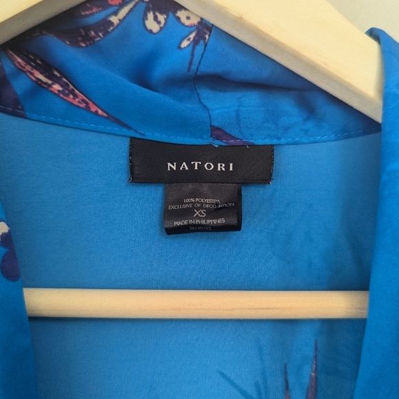 Natori Nadja Satin Floral Kimono Long Robe - Picture 6 of 12